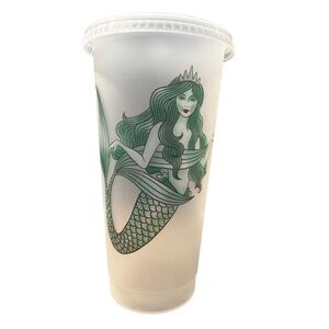 Starbucks Opaque White Reusable Cold Cup With Green Siren